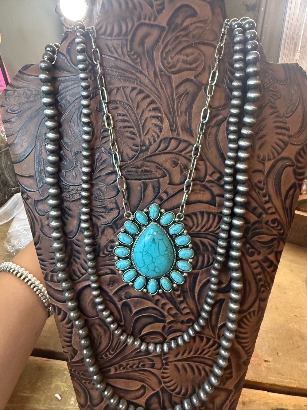 Turquoise Teardrop Statement Necklace - Women Jewelry